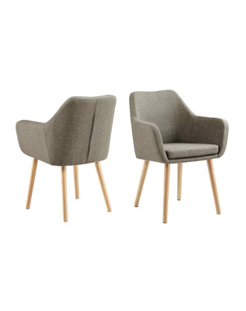 Fever - Fauteuil en tissu structurel taupe- 62x60x84 cm