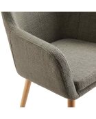 Fever - Sessel aus taupefarbenem Strukturstoff - 62x60x84 cm