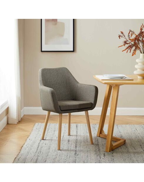 Fever - Fauteuil en tissu structurel taupe- 62x60x84 cm