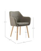 Fever - Sessel aus taupefarbenem Strukturstoff - 62x60x84 cm