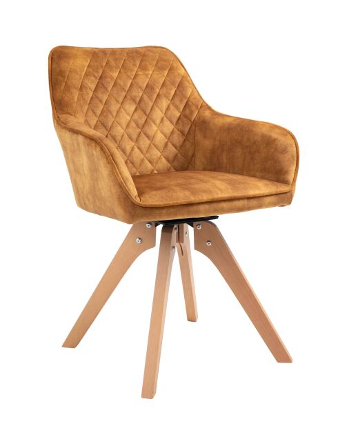 Fever - Vintage-Sessel aus Samt, goldfarben - 59x61x85 cm