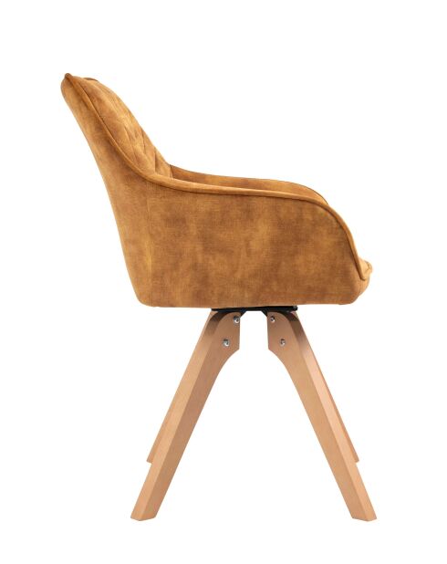 Fever - Vintage-Sessel aus Samt, goldfarben - 59x61x85 cm