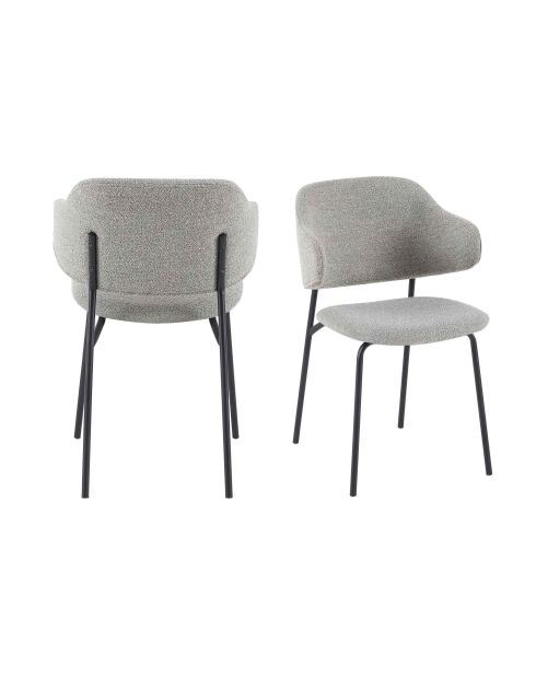 Fever - Set aus 2 lockigen hellgrauen Sesseln - 54x59x83 cm