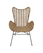 Sit - Fauteuil Rattan naturel, cadre noir antique - 75x84x113cm