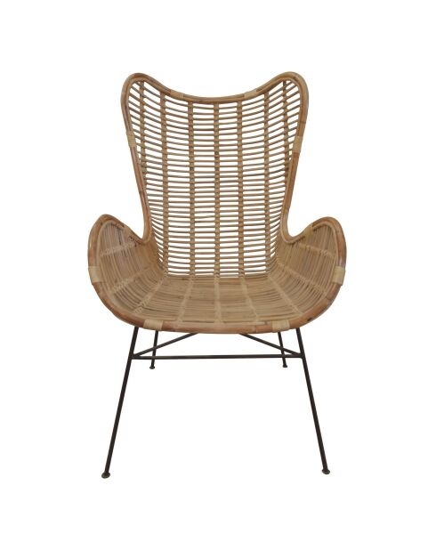 Sit - Fauteuil Rattan naturel, cadre noir antique - 75x84x113cm