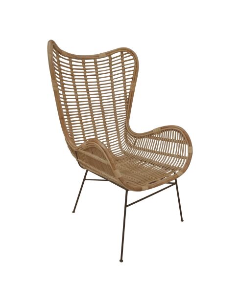 Sit - Fauteuil Rattan naturel, cadre noir antique - 75x84x113cm