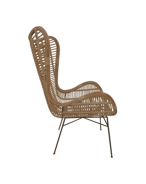 Sit - Fauteuil Rattan naturel, cadre noir antique - 75x84x113cm