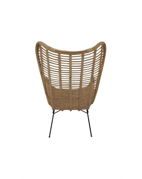 Sit - Fauteuil Rattan naturel, cadre noir antique - 75x84x113cm