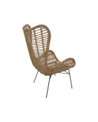 Sit - Fauteuil Rattan naturel, cadre noir antique - 75x84x113cm