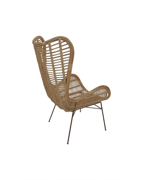 Sit - Fauteuil Rattan naturel, cadre noir antique - 75x84x113cm