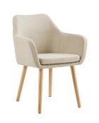 Fever - Fauteuil tissu structurel beige - 62x60x84 cm