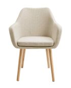 Fever - Fauteuil tissu structurel beige - 62x60x84 cm