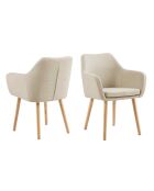 Fever - Fauteuil tissu structurel beige - 62x60x84 cm