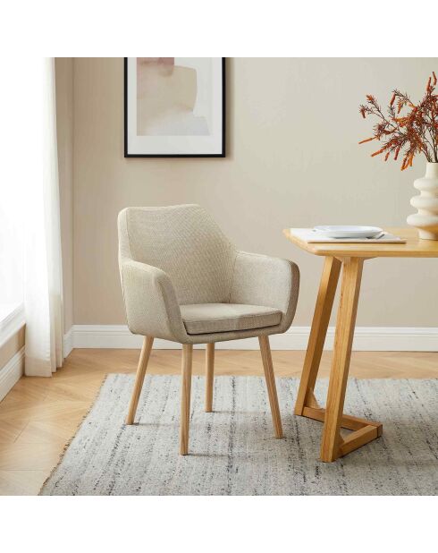 Fever - Poltrona beige in tessuto strutturale - 62x60x84 cm