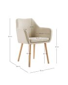 Fever - Fauteuil tissu structurel beige - 62x60x84 cm