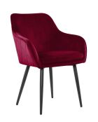 Fever - Esszimmerstuhl Samt rot/schwarz - 61x60x85 cm