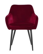 Fever - Esszimmerstuhl Samt rot/schwarz - 61x60x85 cm