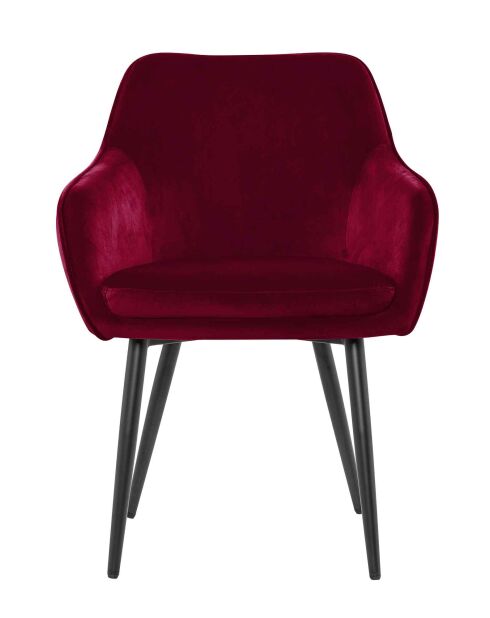 Fever - Esszimmerstuhl Samt rot/schwarz - 61x60x85 cm