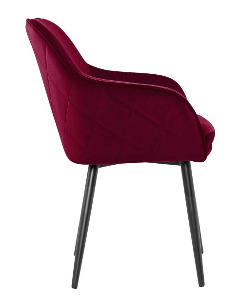 Fever - Esszimmerstuhl Samt rot/schwarz - 61x60x85 cm