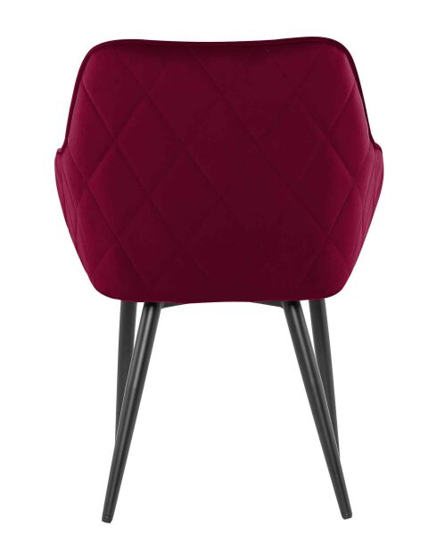 Fever - Esszimmerstuhl Samt rot/schwarz - 61x60x85 cm