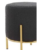 Fever - Pouf rembourré tissu bouclé anthracite - D.35 cm