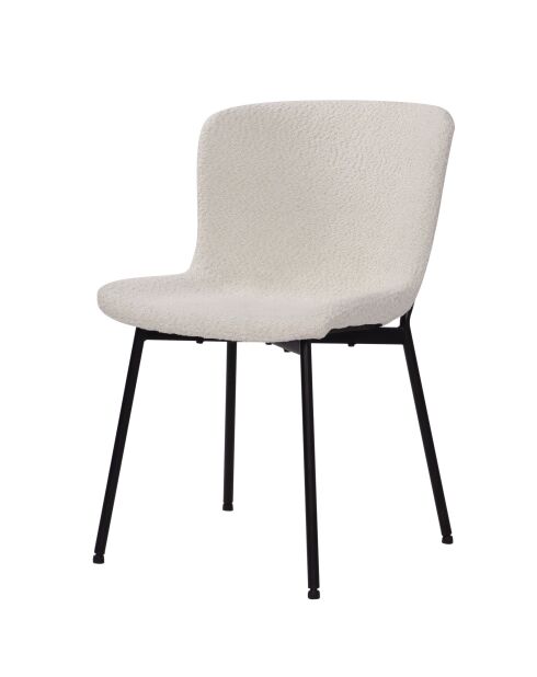 Sit - Lot de 2 chaises Sit&Chairs revêtement blanc, pieds noirs mats - 48x59x83cm