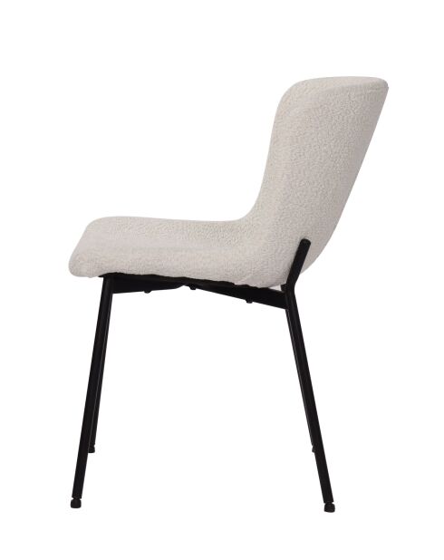 Sit - Lot de 2 chaises Sit&Chairs revêtement blanc, pieds noirs mats - 48x59x83cm