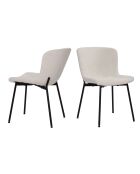 Sit - Lot de 2 chaises Sit&Chairs revêtement blanc, pieds noirs mats - 48x59x83cm