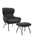 Fever - Set aus Sessel und Hocker Teddy aus anthrazitfarbenem Fell - 79x82x103 cm