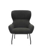 Fever - Set aus Sessel und Hocker Teddy aus anthrazitfarbenem Fell - 79x82x103 cm