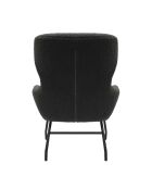 Fever - Set aus Sessel und Hocker Teddy aus anthrazitfarbenem Fell - 79x82x103 cm