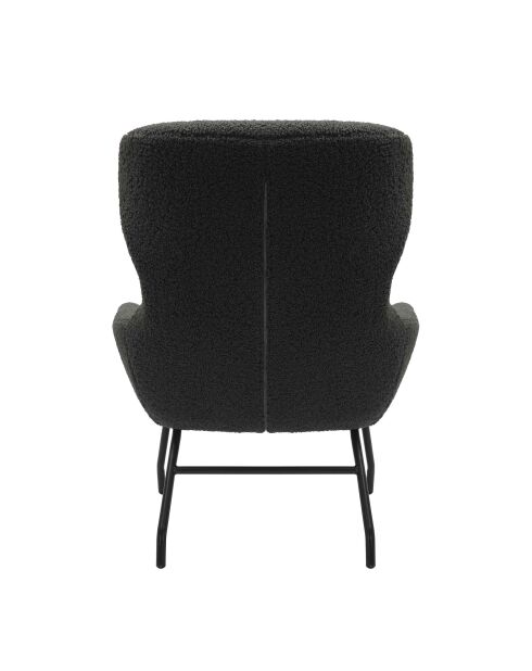 Fever - Set aus Sessel und Hocker Teddy aus anthrazitfarbenem Fell - 79x82x103 cm