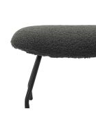 Fever - Set aus Sessel und Hocker Teddy aus anthrazitfarbenem Fell - 79x82x103 cm