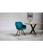 Fever - Sessel mit 360°-Drehfunktion, türkis/schwarz - 61x62x85 cm