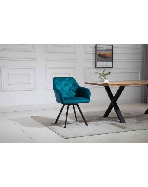 Fever - Sessel mit 360°-Drehfunktion, türkis/schwarz - 61x62x85 cm