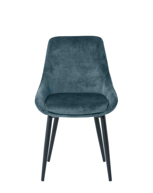 Sit — Set aus 2 Stühlen mit blauem Bezug und schwarzen Beinen — 48 x 57 x 84 cm