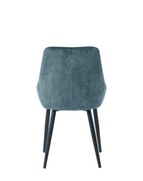 Sit — Set aus 2 Stühlen mit blauem Bezug und schwarzen Beinen — 48 x 57 x 84 cm