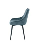 Sit — Set aus 2 Stühlen mit blauem Bezug und schwarzen Beinen — 48 x 57 x 84 cm