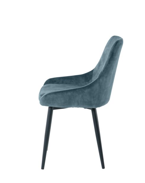 Sit — Set aus 2 Stühlen mit blauem Bezug und schwarzen Beinen — 48 x 57 x 84 cm