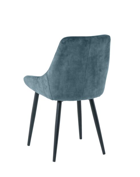 Sit — Set aus 2 Stühlen mit blauem Bezug und schwarzen Beinen — 48 x 57 x 84 cm