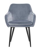 Fever - Chaise de salle à manger velours gris clair/noir - 61x60x85 cm