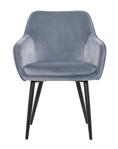 Fever - Chaise de salle à manger velours gris clair/noir - 61x60x85 cm