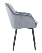 Fever - Chaise de salle à manger velours gris clair/noir - 61x60x85 cm