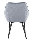 Fever - Chaise de salle à manger velours gris clair/noir - 61x60x85 cm