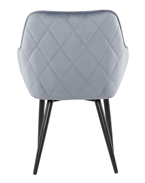 Fever - Chaise de salle à manger velours gris clair/noir - 61x60x85 cm