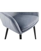 Fever - Chaise de salle à manger velours gris clair/noir - 61x60x85 cm