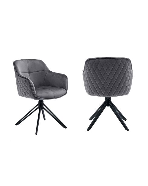 Fever - Fauteuil matelassé nid d'abeille, gris - 59x60x83 cm