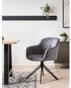 Fever - Poltrona trapuntata a nido d'ape, grigia - 59x60x83 cm