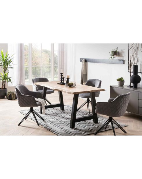 Fever - Poltrona trapuntata a nido d'ape, grigia - 59x60x83 cm