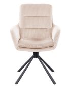 Fever - Poltrona beige effetto velluto a coste - 60x64x89 cm